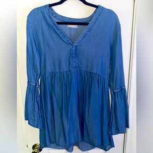 Altard State Chambray Bell Sleeve Top